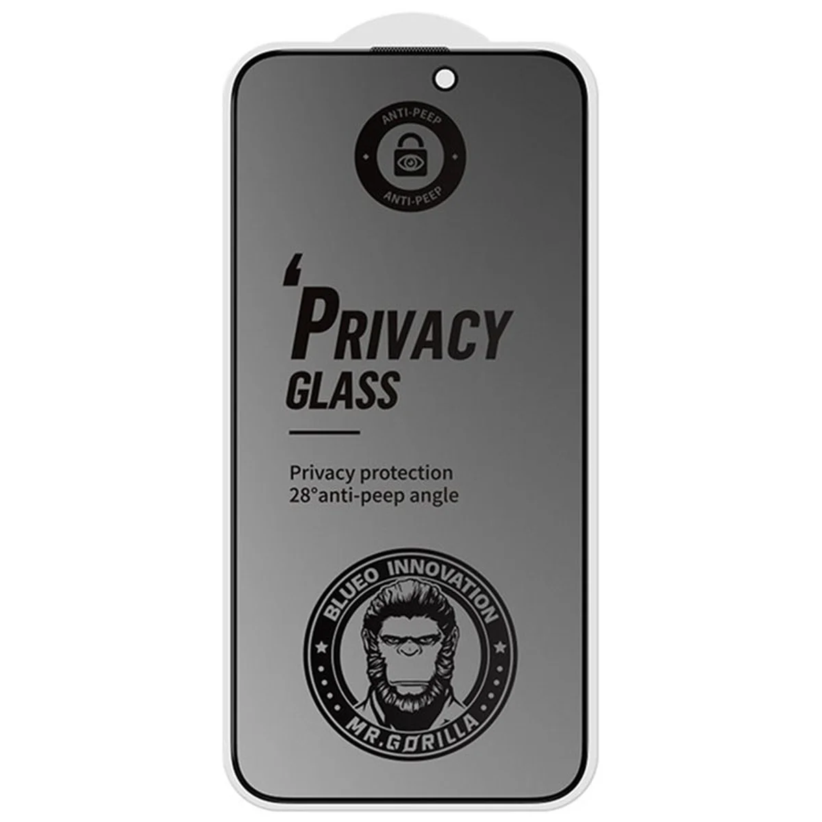 Защитное 2.5D стекло Blueo Full Cover Anti-Peep Matte для Apple iPhone 16 Pro (6.3") Черный