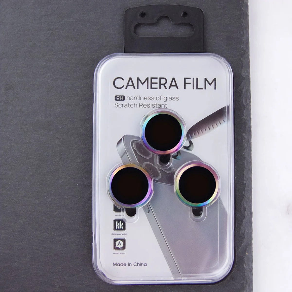 Защитное стекло Metal Classic на камеру (в упак.) для Apple iPhone 16 Pro (6.3") / 16 Pro Max (6.9") Сиреневый / Rainbow