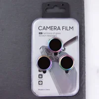 Защитное стекло Metal Classic на камеру (в упак.) для Apple iPhone 16 Pro (6.3") / 16 Pro Max (6.9") Сиреневый / Rainbow