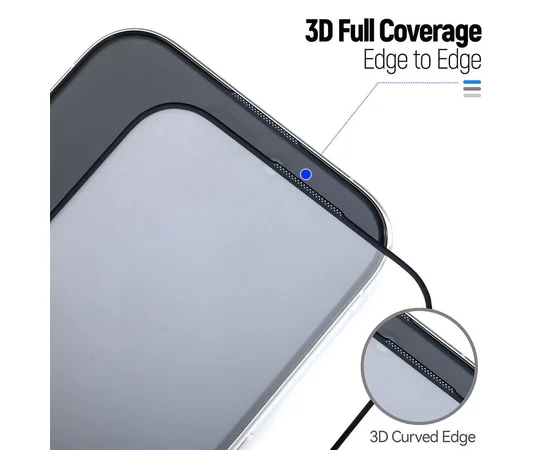 Защитное 3D стекло Blueo Hot Bending для Apple iPhone 16 Pro (6.3") (+ аппликатор) Черный