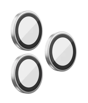 Защитное стекло BlueO Metal на камеру для Apple iPhone 16 Pro / 16 Pro Max / 15 Pro / 15 Pro Max Серебряный / Silver