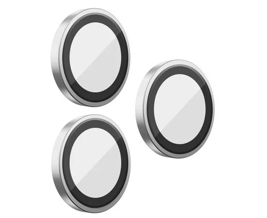 Защитное стекло BlueO Metal на камеру для Apple iPhone 16 Pro / 16 Pro Max / 15 Pro / 15 Pro Max Серебряный / Silver