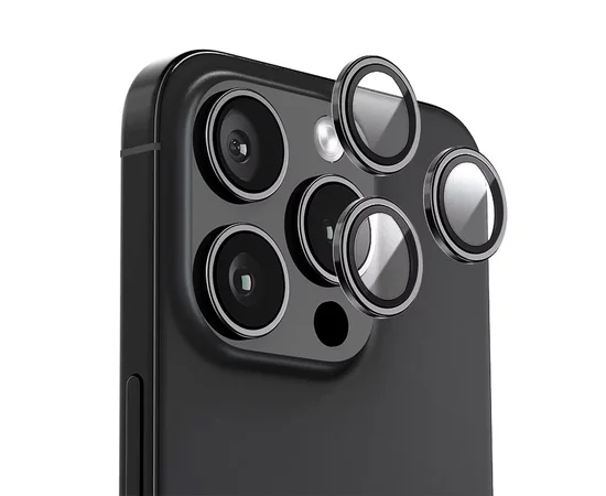 Захисне скло BlueO Metal на камеру для Apple iPhone 16 Pro / 16 Pro Max / 15 Pro / 15 Pro Max Чорний / Black