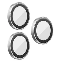 Защитное стекло BlueO Metal на камеру для Apple iPhone 16 Pro / 16 Pro Max / 15 Pro / 15 Pro Max Серебряный / Silver Diamond