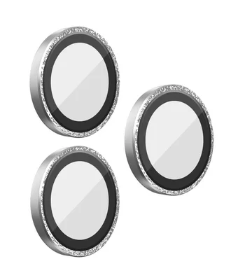 Захисне скло BlueO Metal на камеру для Apple iPhone 16 Pro/16 Pro Max/15 Pro/15 Pro Max Срібний/Silver Diamond