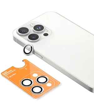 Защитное стекло BlueO Metal на камеру для Apple iPhone 16 Pro / 16 Pro Max / 15 Pro / 15 Pro Max Серебряный / Silver
