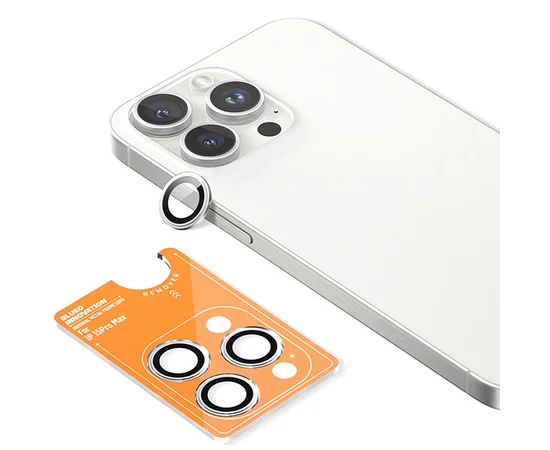 Защитное стекло BlueO Metal на камеру для Apple iPhone 16 Pro / 16 Pro Max / 15 Pro / 15 Pro Max Серебряный / Silver