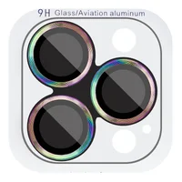 Защитное стекло Metal Classic на камеру (в упак.) для Apple iPhone 16 Pro (6.3") / 16 Pro Max (6.9") Сиреневый / Rainbow