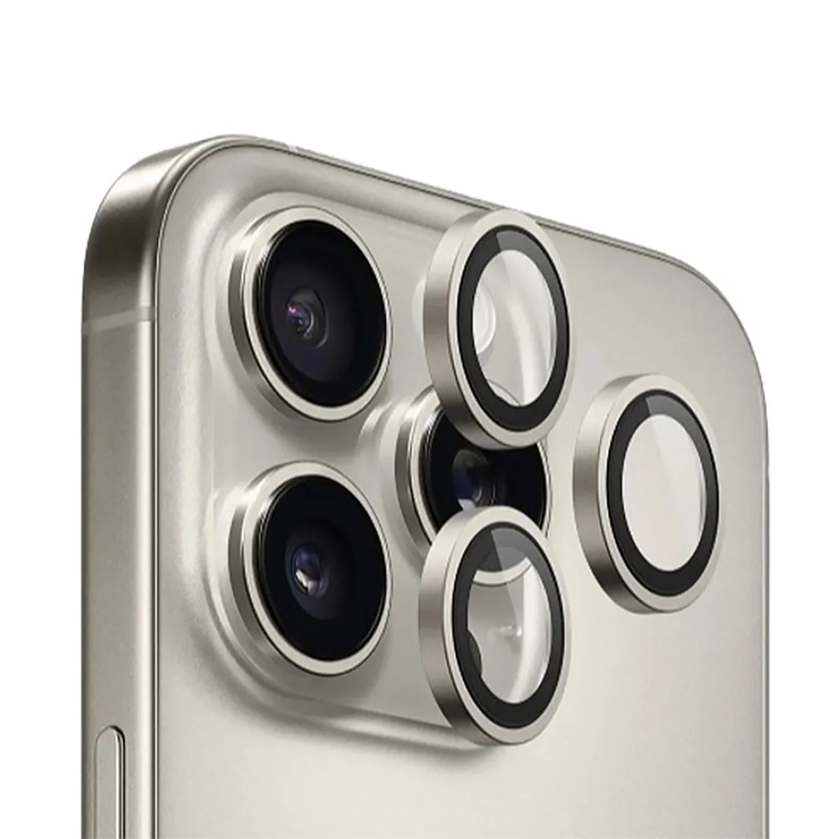 Защитное стекло BlueO Metal на камеру для Apple iPhone 16 Pro / 16 Pro Max / 15 Pro / 15 Pro Max Серый / Natural Titanium