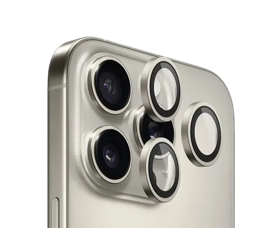 Захисне скло BlueO Metal на камеру для Apple iPhone 16 Pro/16 Pro Max/15 Pro/15 Pro Max Сірий/Natural Titanium