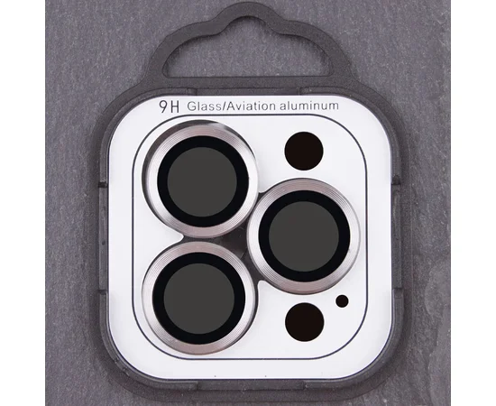 Защитное стекло Metal Classic на камеру (в упак.) для Apple iPhone 16 Pro (6.3") / 16 Pro Max (6.9") Серый / Titanium Gray