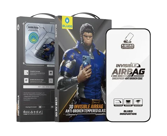 Захисне 3D скло Blueo Invisible Airbag Anti-Broken для Apple iPhone 16 Pro (6.3") Чорний