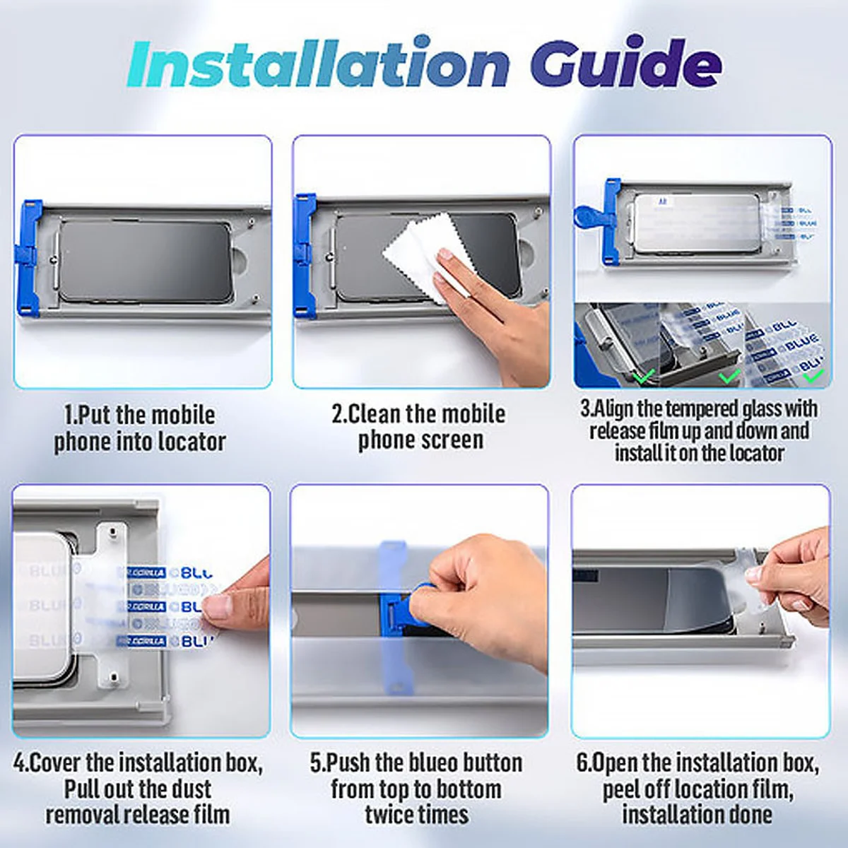 Защитное 3D стекло Blueo Hot Bending для Apple iPhone 16 Pro (6.3") (+ аппликатор) Черный