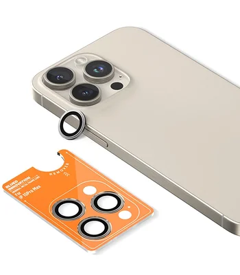 Защитное стекло BlueO Metal на камеру для Apple iPhone 16 Pro / 16 Pro Max / 15 Pro / 15 Pro Max Серый / Natural Titanium