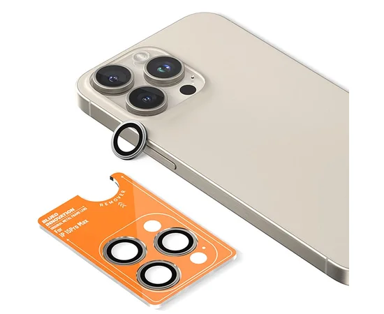 Захисне скло BlueO Metal на камеру для Apple iPhone 16 Pro/16 Pro Max/15 Pro/15 Pro Max Сірий/Natural Titanium