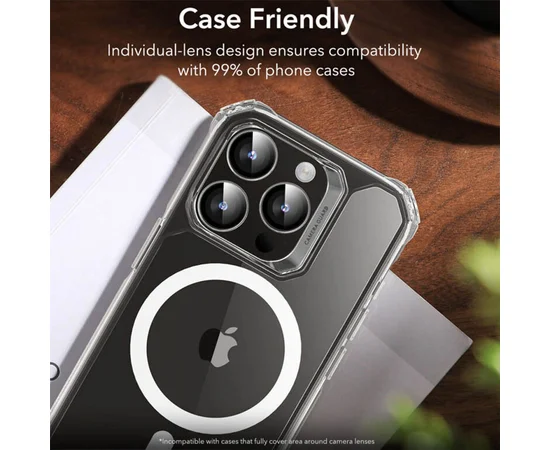 Защитное стекло Metal Classic на камеру (в упак.) для Apple iPhone 16 Pro (6.3") / 16 Pro Max (6.9") Серебряный / Silver