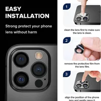 Защитное стекло Metal Classic на камеру (в упак.) для Apple iPhone 16 Pro (6.3") / 16 Pro Max (6.9") Черный / Black