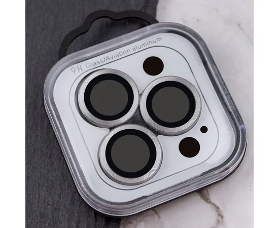 Защитное стекло Metal Classic на камеру (в упак.) для Apple iPhone 16 Pro (6.3") / 16 Pro Max (6.9") Серый / Titanium Gray