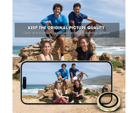 Защитное стекло Metal Classic на камеру (в упак.) для Apple iPhone 16 Pro (6.3") / 16 Pro Max (6.9") Золотой / Gold