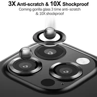 Защитное стекло Metal Classic на камеру (в упак.) для Apple iPhone 16 Pro (6.3") / 16 Pro Max (6.9") Черный / Black