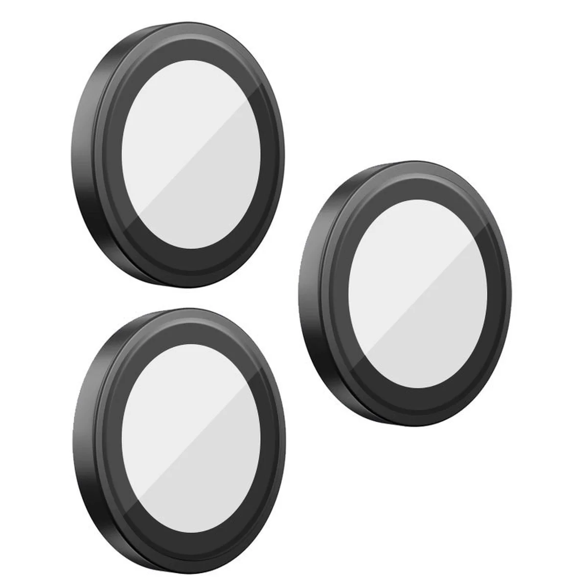 Защитное стекло BlueO Metal на камеру для Apple iPhone 16 Pro / 16 Pro Max / 15 Pro / 15 Pro Max Черный / Black