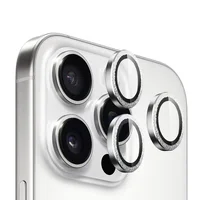 Защитное стекло BlueO Metal на камеру для Apple iPhone 16 Pro / 16 Pro Max / 15 Pro / 15 Pro Max Серебряный / Silver Diamond