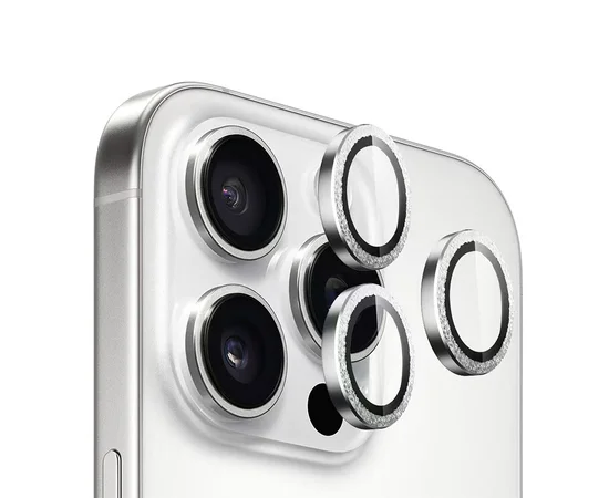 Захисне скло BlueO Metal на камеру для Apple iPhone 16 Pro/16 Pro Max/15 Pro/15 Pro Max Срібний/Silver Diamond