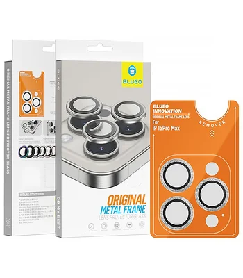 Захисне скло BlueO Metal на камеру для Apple iPhone 16 Pro/16 Pro Max/15 Pro/15 Pro Max Срібний/Silver Diamond