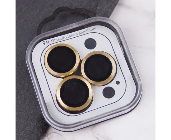 Захисне скло Metal Classic на камеру (в упак.) Apple iPhone 16 Pro (6.3") / 16 Pro Max (6.9") Золотий / Gold