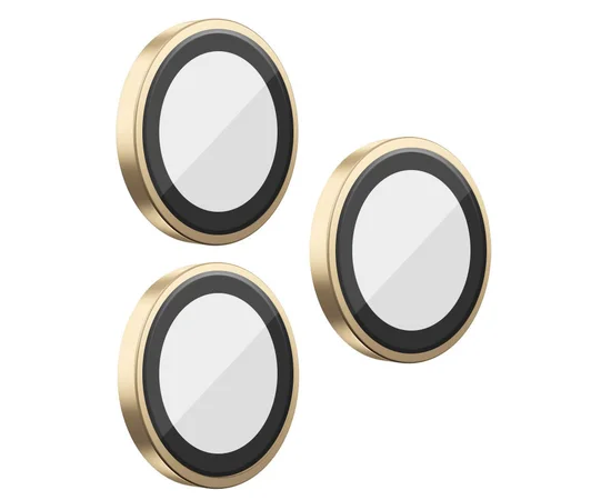 Защитное стекло BlueO Metal на камеру для Apple iPhone 16 Pro / 16 Pro Max / 15 Pro / 15 Pro Max Золотой / Gold Titanium
