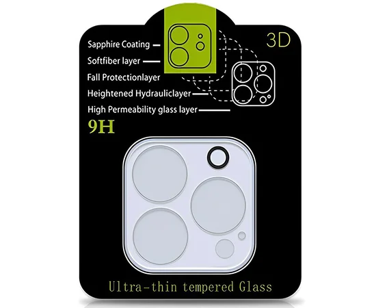 Захисне скло на камеру Full Block (тех.пак) Apple iPhone 16 Pro (6.3") / 16 Pro Max (6.9") Прозорий