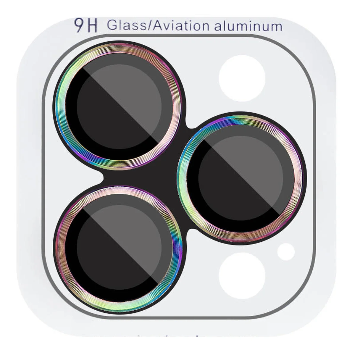 Захисне скло Metal Classic на камеру (в упак.) Apple iPhone 16 Pro (6.3") / 16 Pro Max (6.9") Бузковий / Rainbow