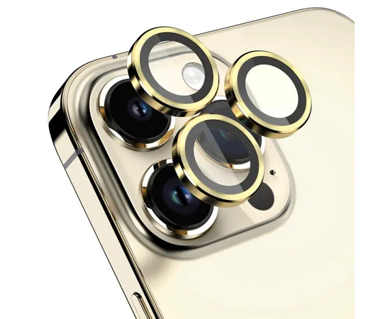 Захисне скло Metal Classic на камеру (в упак.) Apple iPhone 16 Pro (6.3") / 16 Pro Max (6.9") Золотий / Gold