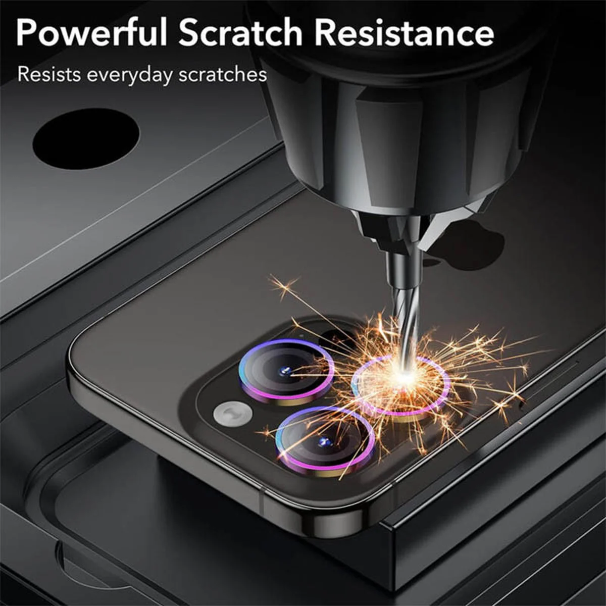 Захисне скло Metal Classic на камеру (в упак.) Apple iPhone 16 Pro (6.3") / 16 Pro Max (6.9") Бузковий / Rainbow