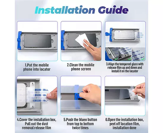 Защитное 3D стекло Blueo Hot Bending для Apple iPhone 16 Pro (6.3") (+ аппликатор) Черный