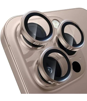 Захисне скло Metal Classic на камеру (в упак.) Apple iPhone 16 Pro (6.3") / 16 Pro Max (6.9") Золотий / Desert Gold