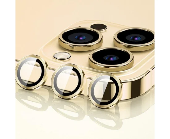 Захисне скло Metal Classic на камеру (в упак.) Apple iPhone 16 Pro (6.3") / 16 Pro Max (6.9") Золотий / Gold