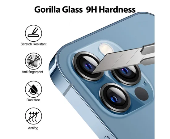 Захисне скло Metal Classic на камеру (в упак.) Apple iPhone 16 Pro (6.3") / 16 Pro Max (6.9") Чорний / Black