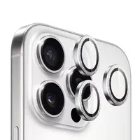 Защитное стекло BlueO Metal на камеру для Apple iPhone 16 Pro / 16 Pro Max / 15 Pro / 15 Pro Max Серебряный / Silver Diamond