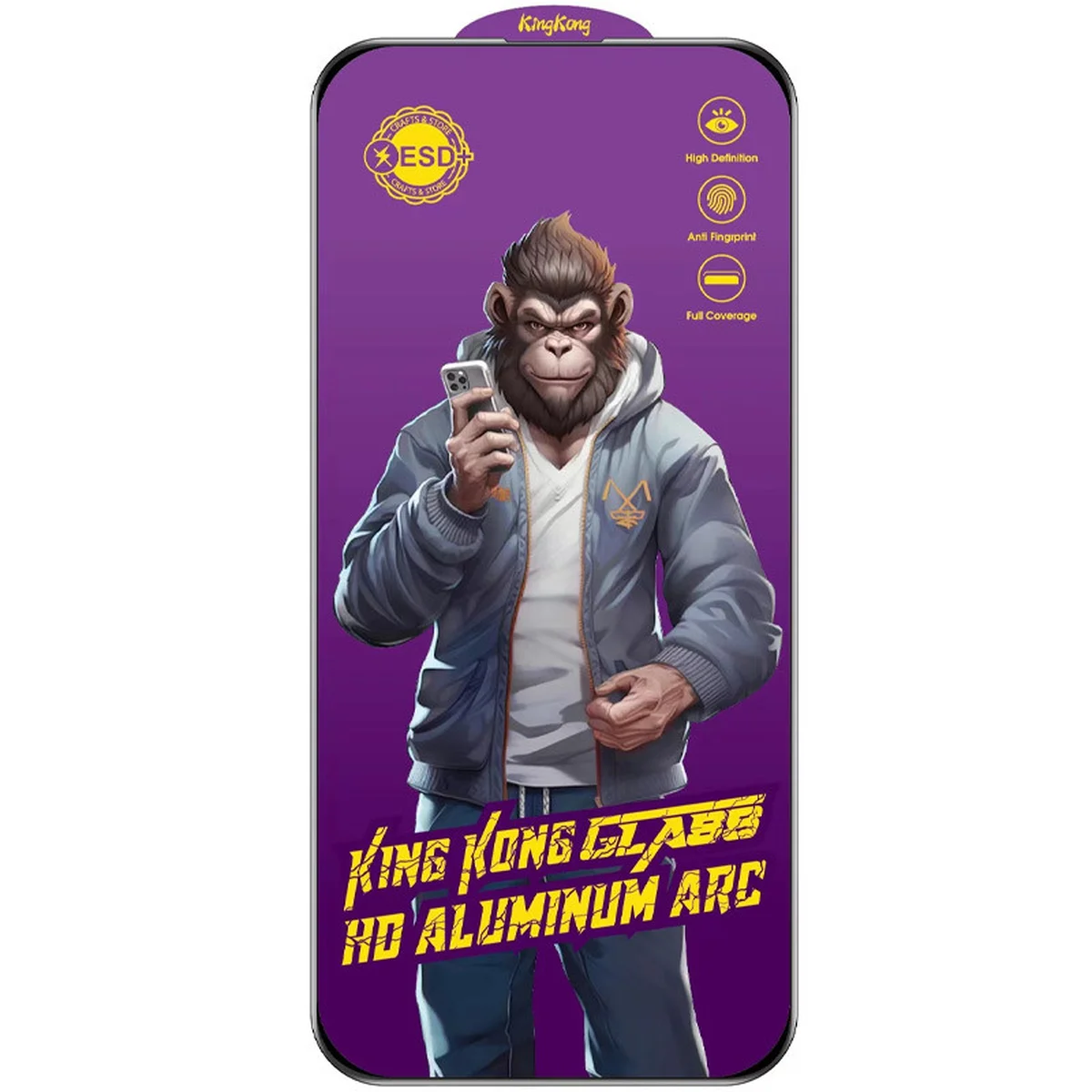 Защитное стекло 5D Anti-static Purple (тех.пак) для Apple iPhone 16 Pro Max (6.9") Черный