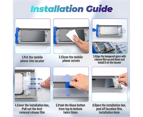 Защитное 3D стекло Blueo Hot Bending для Apple iPhone 16 Pro Max (6.9") (+ аппликатор) Черный