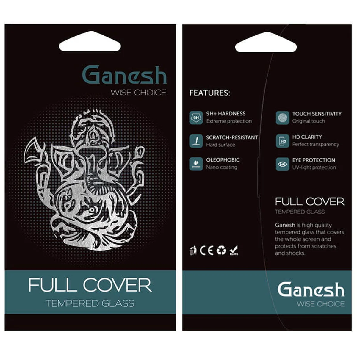 Захисне скло Ganesh (Full Cover) для Apple iPhone 16 Pro Max (6.9") Чорний