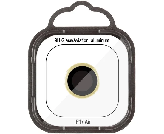 Защитное стекло Metal Classic на камеру (в упак.) для Apple iPhone 17 Air (6.5") Золотой / Light Gold