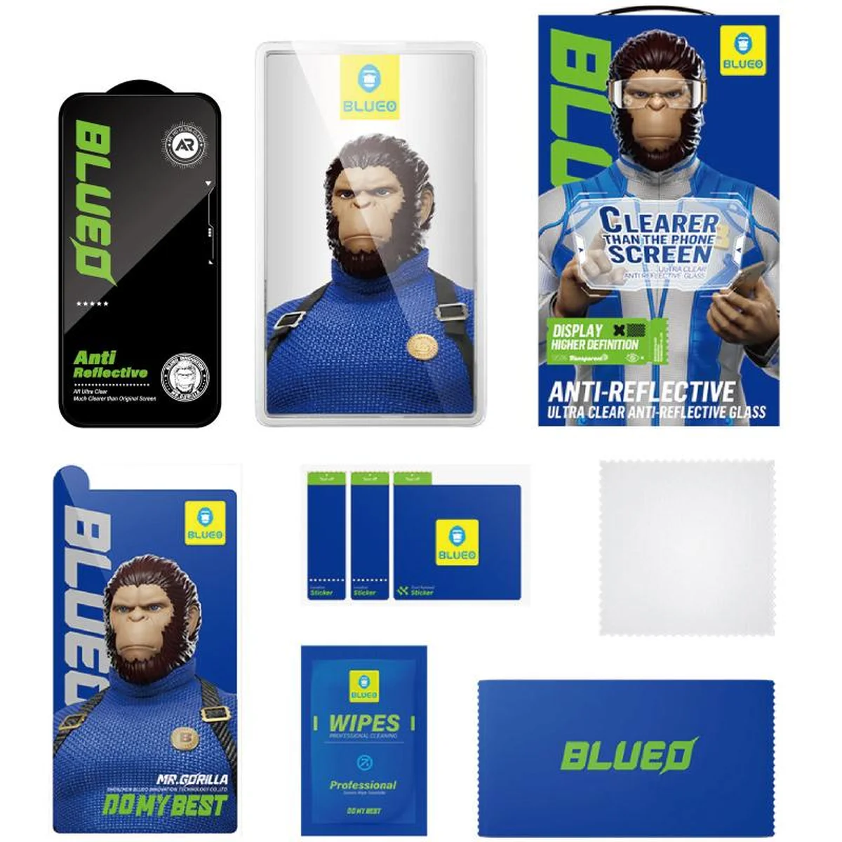 Защитное 2.5D стекло Blueo AR Anti-Reflective HD для Apple iPhone 17 Air (6.5") Черный