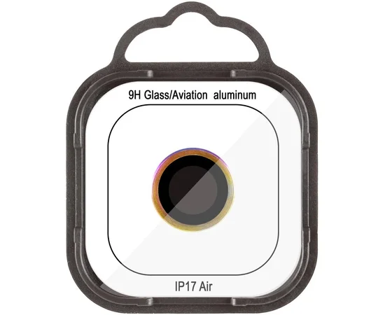 Защитное стекло Metal Classic на камеру (в упак.) для Apple iPhone 17 Air (6.5") Сиреневый / Rainbow