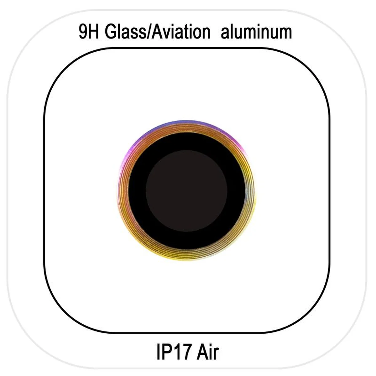 Защитное стекло Metal Classic на камеру (в упак.) для Apple iPhone 17 Air (6.5") Сиреневый / Rainbow