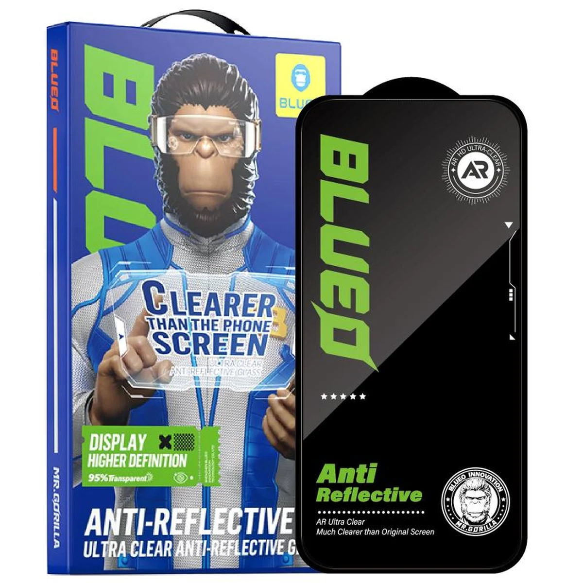 Защитное 2.5D стекло Blueo AR Anti-Reflective HD для Apple iPhone 17 Air (6.5") Черный