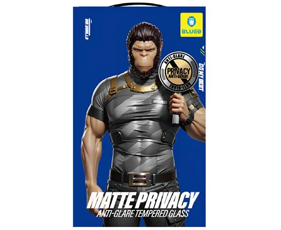 Защитное 2.5D стекло Blueo Full Cover Anti-Peep Matte для Apple iPhone 17 Air (6.5") Черный