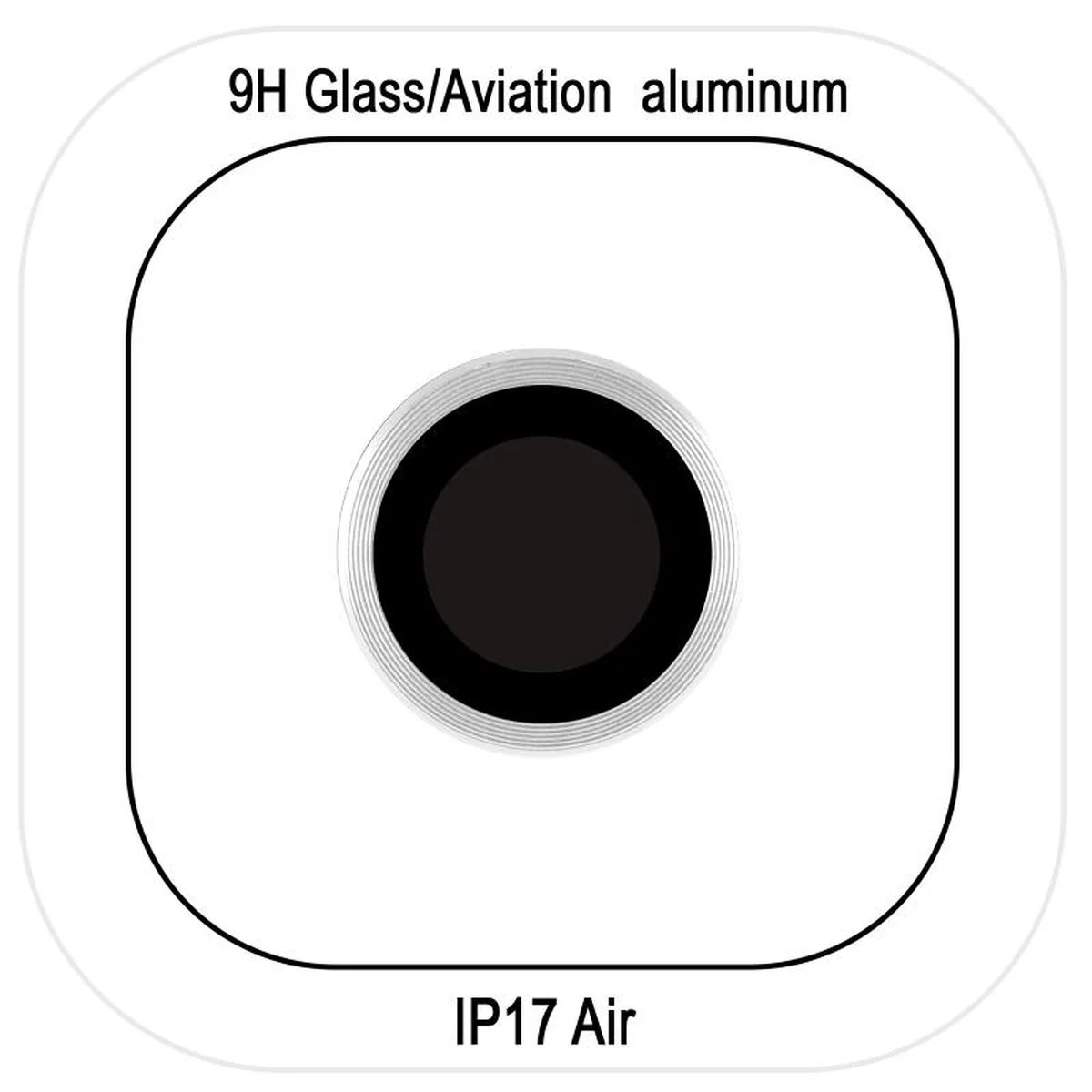 Защитное стекло Metal Classic на камеру (в упак.) для Apple iPhone 17 Air (6.5") Серебряный / Silver
