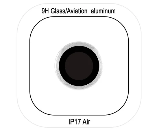 Защитное стекло Metal Classic на камеру (в упак.) для Apple iPhone 17 Air (6.5") Серебряный / Silver